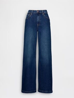 GAP Tall Wide-Leg High-Rise Jeans - Dark Blue